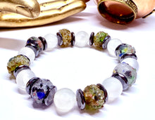 Load image into Gallery viewer, White Jade and End of the Day beads Bracelet

