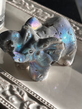 Load image into Gallery viewer, Aura coated sphalerite elephant
