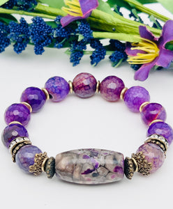 Lilies of the Valley Agate bracelet