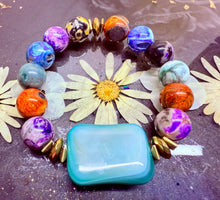 Load image into Gallery viewer, Teal Mixed Agate bracelet

