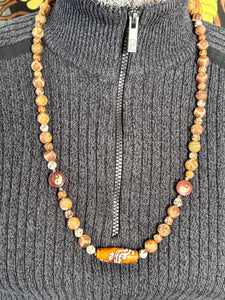 Wood and Tibetan necklace