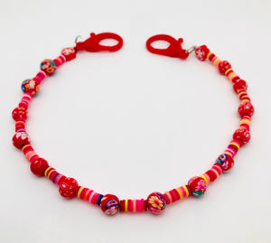 Kids face mask holder lanyard “Red”