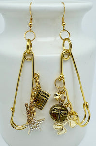 Charm pin earrings