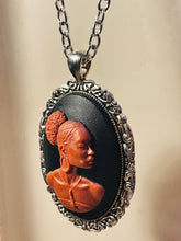 Load image into Gallery viewer, Brown on Black Cameo Necklace
