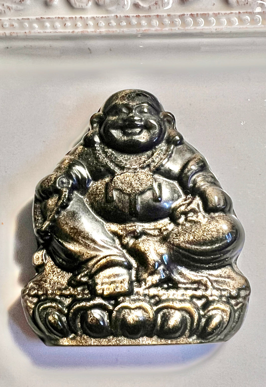 Golden Obsidian Buddha