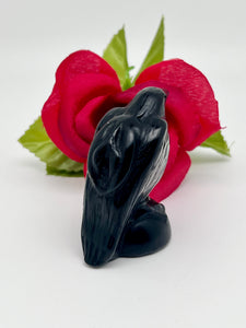 Obsidian Raven Carving