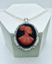 Load image into Gallery viewer, Brown on Black Cameo Necklace
