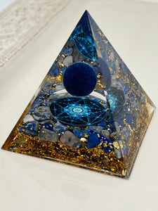 Lapis Lazuli Sphere Orgonite Pyramid