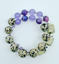 Load image into Gallery viewer, Purple with Dalmatian beads
