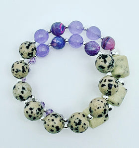 Purple with Dalmatian beads