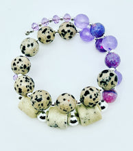 Load image into Gallery viewer, Purple with Dalmatian beads
