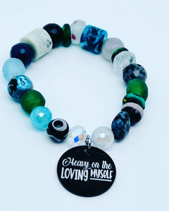 Positive Affirmation “Heavy On ”blk bracelet