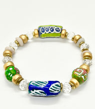 Load image into Gallery viewer, Krobo and Crystals bracelet set
