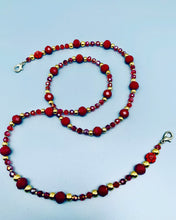 Load image into Gallery viewer, Red and Gold Mask Holder Lanyard
