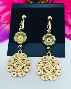 Clip on “Beautiful Flower“ earrings