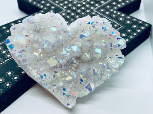 Angel  Aura Quartz Heart Cluster