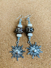 Load image into Gallery viewer, Tibetan and sea foam green earrings
