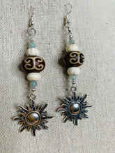 Load image into Gallery viewer, Tibetan and sea foam green earrings
